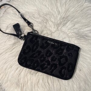 Coach Black Animal Print Wristlet